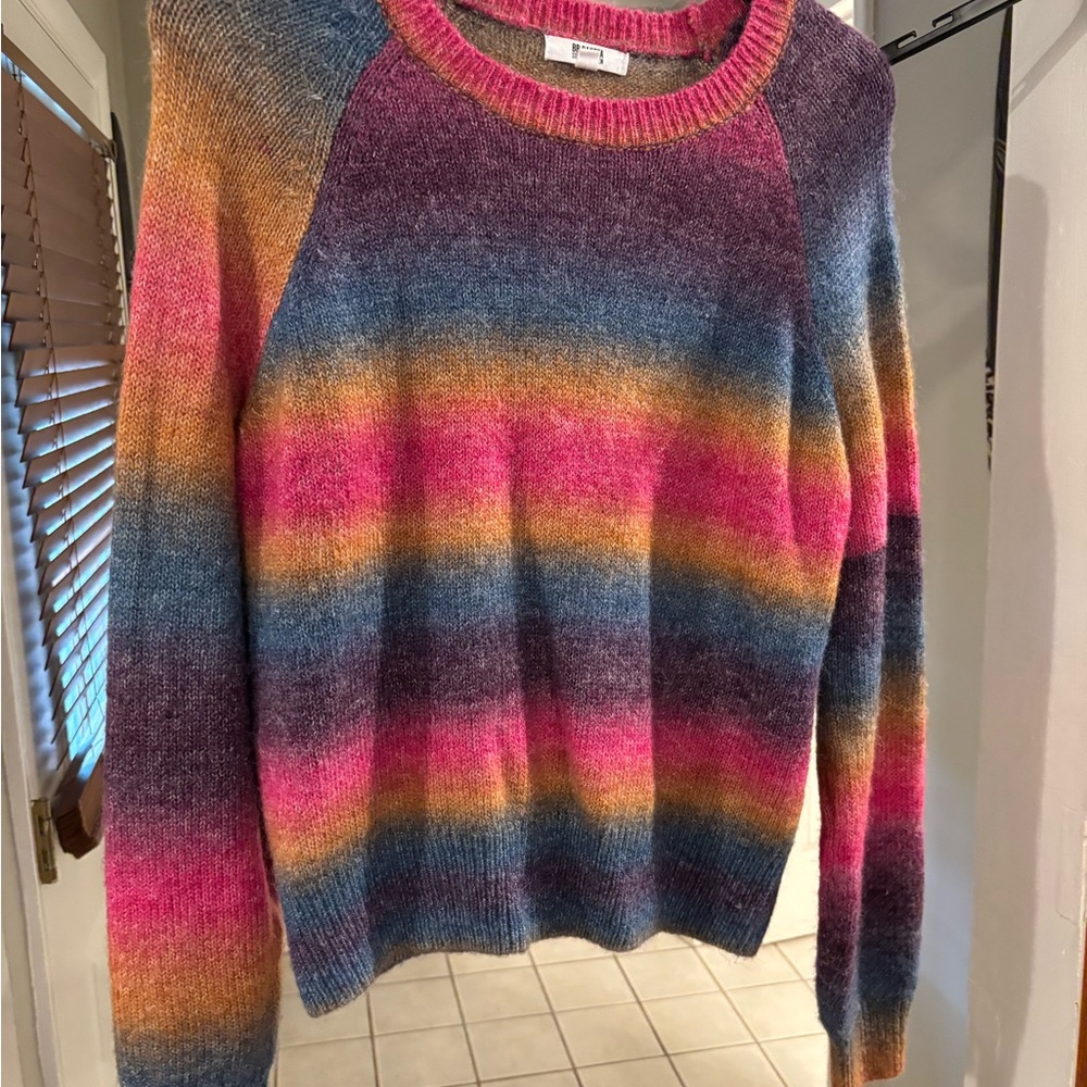 BB Dakota Vibrant Striped Crew Neck Sweater